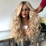 Wavy Blonde 13x4Lace Front Remy Human Hair Wigs for Black Women Transparent Lace 180Density Highlight Blondes Wig 13x6 frontal full lacewigs Hairline Natural