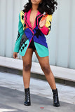 namcoverse Graphic Print Bright Single Breasted Coat