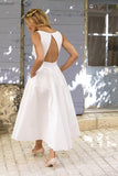 Namcoverse Sexy Fashion Slim Temperament Solid Color Party Elegant Backless Maxi Dresses