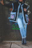 namcoverse Faux Fur Patchwork Retro Denim Gilet