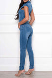 namcoverse Denim Boho Single Breasted Jumpsuit