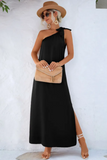 Namcoverse Elegant One Shoulder Party Maxi Dress