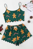 namcoverse Christmas Gingerbread Man Cami Top Shorts Pajamas Set