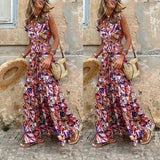 Namcoverse Fashion Retro Elegant V Neck Beach Sexy Casual Maxi Dress