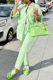 namcoverse Striped Bright Shirt Collar Pant Suit