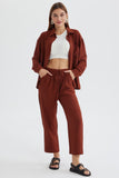 namcoverse Long Sleeve Solid Color Shirt Long Pants Set