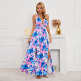 Namcoverse Women's Elegant Beach Floral Sleeveless Pocket Casual Loose Maxi Dress