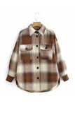 namcoverse Plaid Lapel Pocket Long Sleeve Shacket