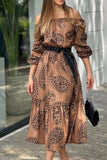 Namcoverse Fashion Sexy Party Elegant Long Sleeve Off Shoulder Casual Maxi Dress