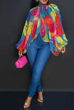 namcoverse Tie Dye Unusual High Split Blouse