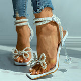 namcoverse Pearl Butterfly Sweet High Heels Sandals