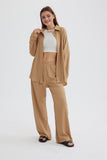 namcoverse Two Piece Solid Color Long Sleeve Shirt Long Pants Set