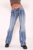 namcoverse Fringed Straight Leg Bootcut Jeans