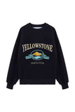 namcoverse Navy blue Printed Crew Neck Long Sleeve Sweatshirt