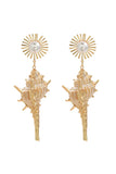 namcoverse Shell Pearl Floral Earrings