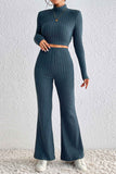 namcoverse Turtleneck Long Sleeve Bootcut Pants Knitted Set