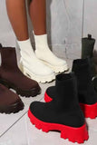 namcoverse Knit Platform Sock Ankle Boots