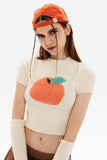 namcoverse Fruit Pattern Jacquard Sleevelet Sweater