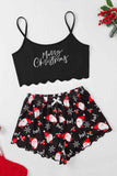 namcoverse Merry Christmas Cami Top Shorts Pajamas Set