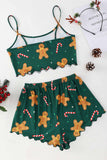 namcoverse Christmas Gingerbread Man Cami Top Shorts Pajamas Set