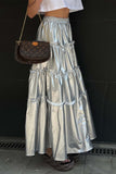 namcoverse Metallic Ruched Tiered Skirt