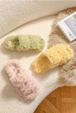 namcoverse Solid Color Open Toe Home Fuzzy Slippers