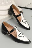 namcoverse Contrast Pointed Toe Mary Jane Shoes