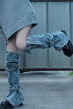 namcoverse Solid Color Cool Belted Design Denim Socks