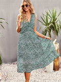 Namcoverse Summer Sleeveless Ruffle Fashion A Line Deep V Neck Elegant Party Maxi Dress