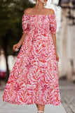 Namcoverse Sexy Elegant Floral Print Boho Loose Maxi Dress