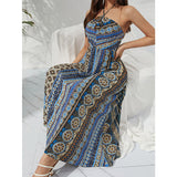 Namcoverse Fashion Summer Colorful Sexy Backless Casual Sleeveless Maxi Dress