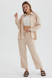 namcoverse Long Sleeve Solid Color Shirt Long Pants Set