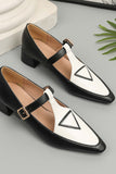 namcoverse Contrast Pointed Toe Mary Jane Shoes