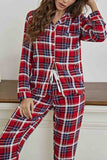 namcoverse Plaid Lapel Two-Piece Loungewear