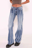 namcoverse Fringed Straight Leg Bootcut Jeans