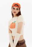 namcoverse Fruit Pattern Jacquard Sleevelet Sweater