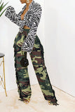 namcoverse Camouflage Punk Side Tassel Pants