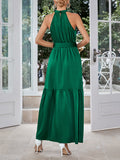 Namcoverse Elegant Casual High Waist Sleeveless Maxi Halter Dress