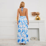 Namcoverse Women's Elegant Beach Floral Sleeveless Pocket Casual Loose Maxi Dress