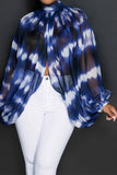 namcoverse Tie Dye Unusual High Split Blouse