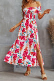 Namcoverse Sexy Off The Shoulder Flower Print Elegant Fashion Bohemian Maxi Dress