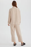 namcoverse Long Sleeve Solid Color Shirt Long Pants Set