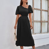 Namcoverse Casual Fashion Pure Color Waist Sexy Dress