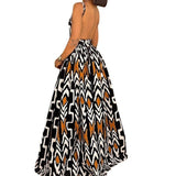 Namcoverse Women's Summer Spaghetti Strap Bohemian Print V Neck Maxi Dress