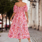 Namcoverse Sexy Elegant Floral Print Boho Loose Maxi Dress