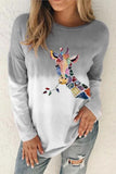 namcoverse (Clearance)Gradient Giraffe Print Classic Sweatshirt