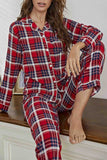 namcoverse Plaid Lapel Two-Piece Loungewear