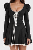 namcoverse Lace Up Rushed Corset Mini Dress