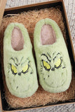 namcoverse Green Cartoon Graphic Plush House Slippers