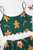 namcoverse Christmas Gingerbread Man Cami Top Shorts Pajamas Set